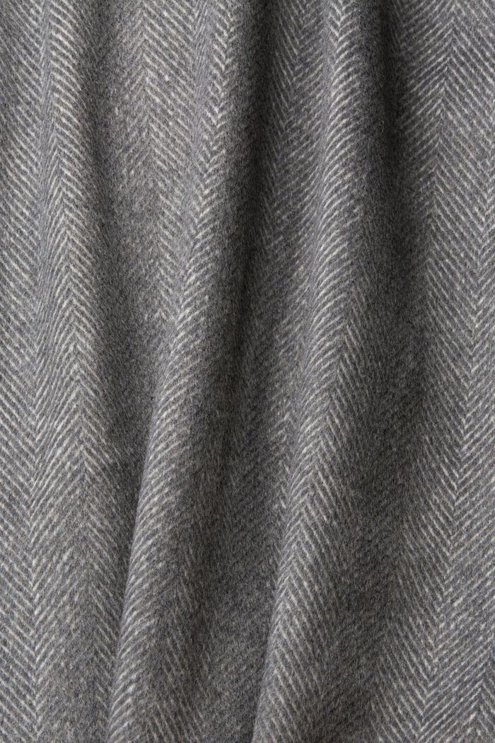 Frakke med uldmiks og aftagelig hætte, GUNMETAL, detail image number 1
