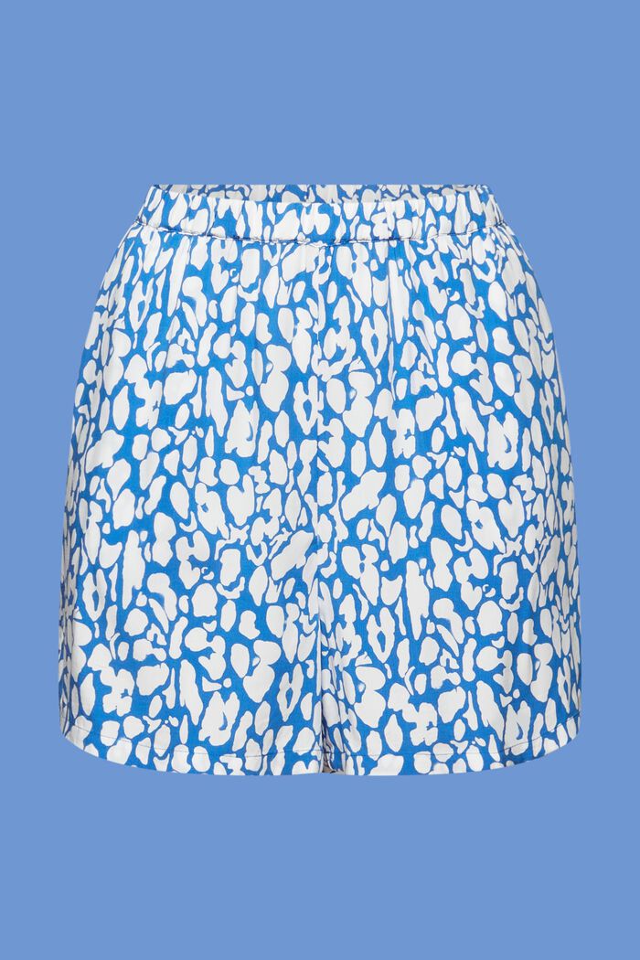 Mønstrede pull on-shorts, LENZING™ ECOVERO™, BRIGHT BLUE, detail image number 9