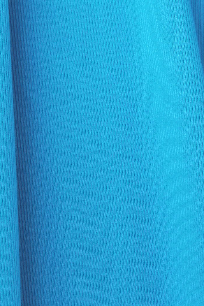 Midikjole i ribbet jersey, stretchbomuld, BLUE, detail image number 6