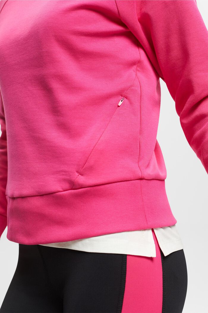 Sweatshirt med lynlåslommer, PINK FUCHSIA, detail image number 2