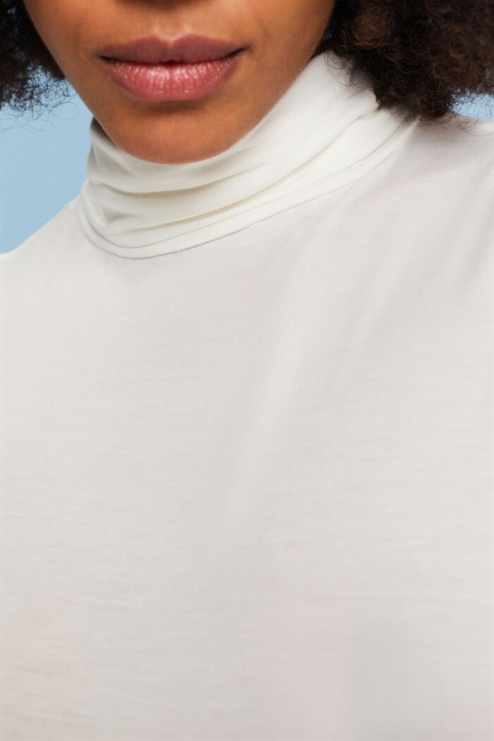 Langærmet skjorte med rullekrave, TENCEL™, OFF WHITE, detail image number 3