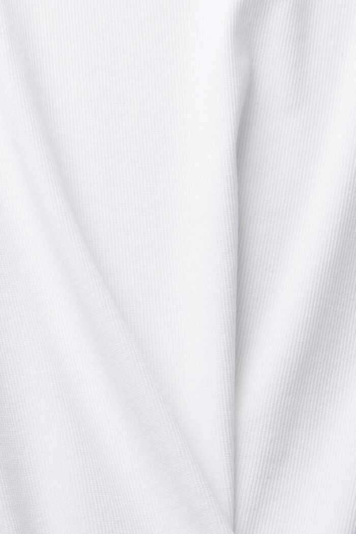 Fint ribbet T-shirt, økologisk bomuldsblanding, WHITE, detail image number 1