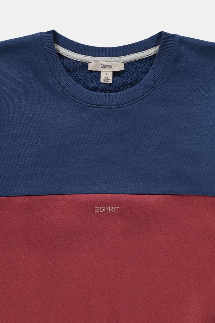 Sweatshirt i colourblock-design, GARNET RED, detail image number 2