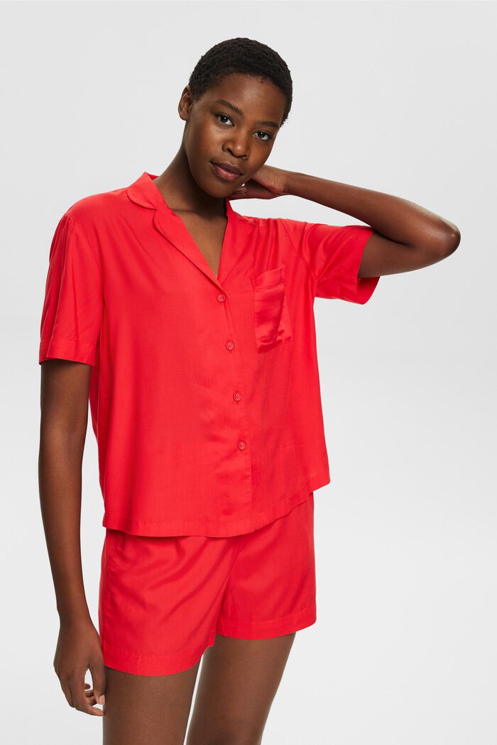 Pyjamassæt med korte bukser, RED, detail image number 0