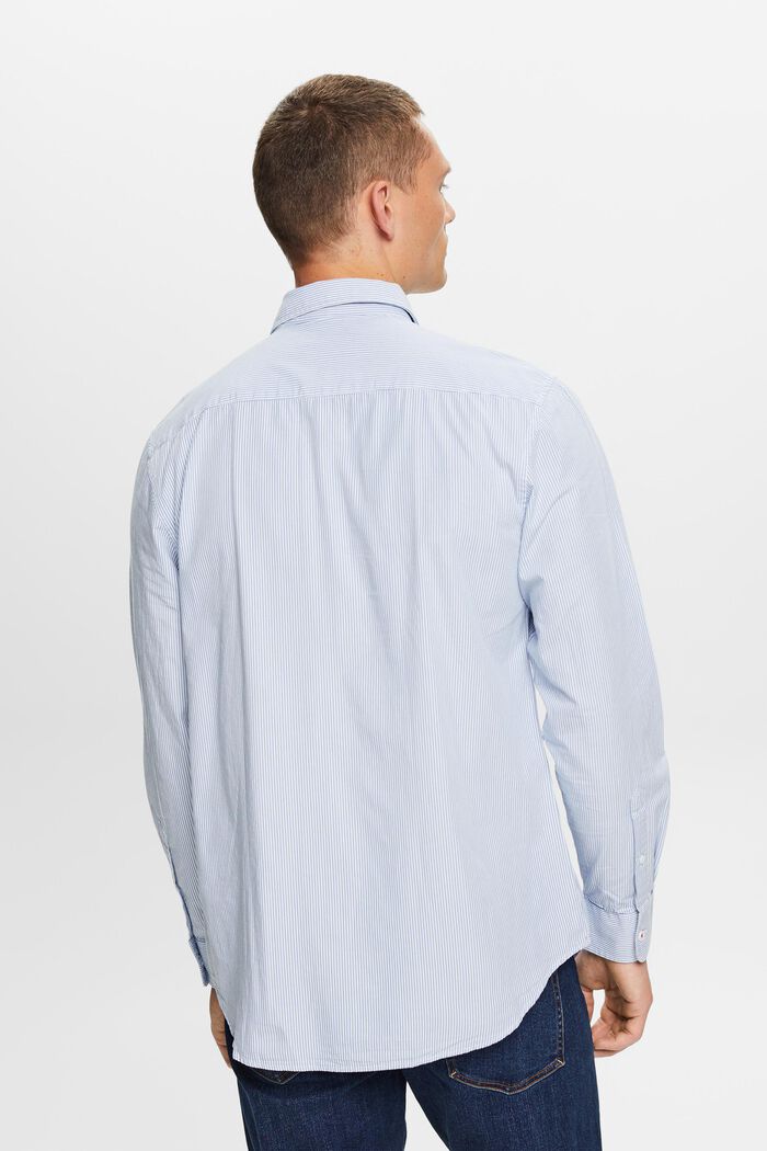Stribet skjorte i bomuldspoplin, LIGHT BLUE, detail image number 3