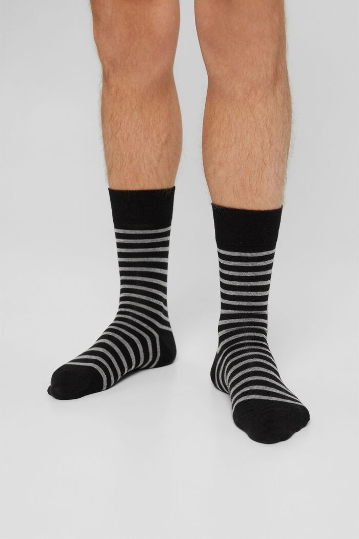 Pakke med 2 par sokker i groft strik, BLACK, detail image number 1