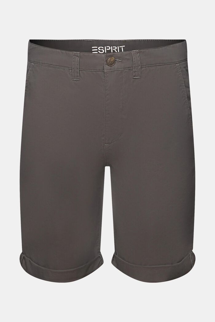 Shorts i chino-stil, bæredygtig bomuld, DARK GREY, detail image number 7