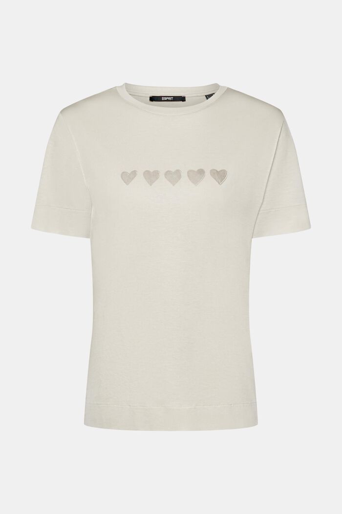 T-shirt med print på brystet, LIGHT TAUPE, detail image number 6