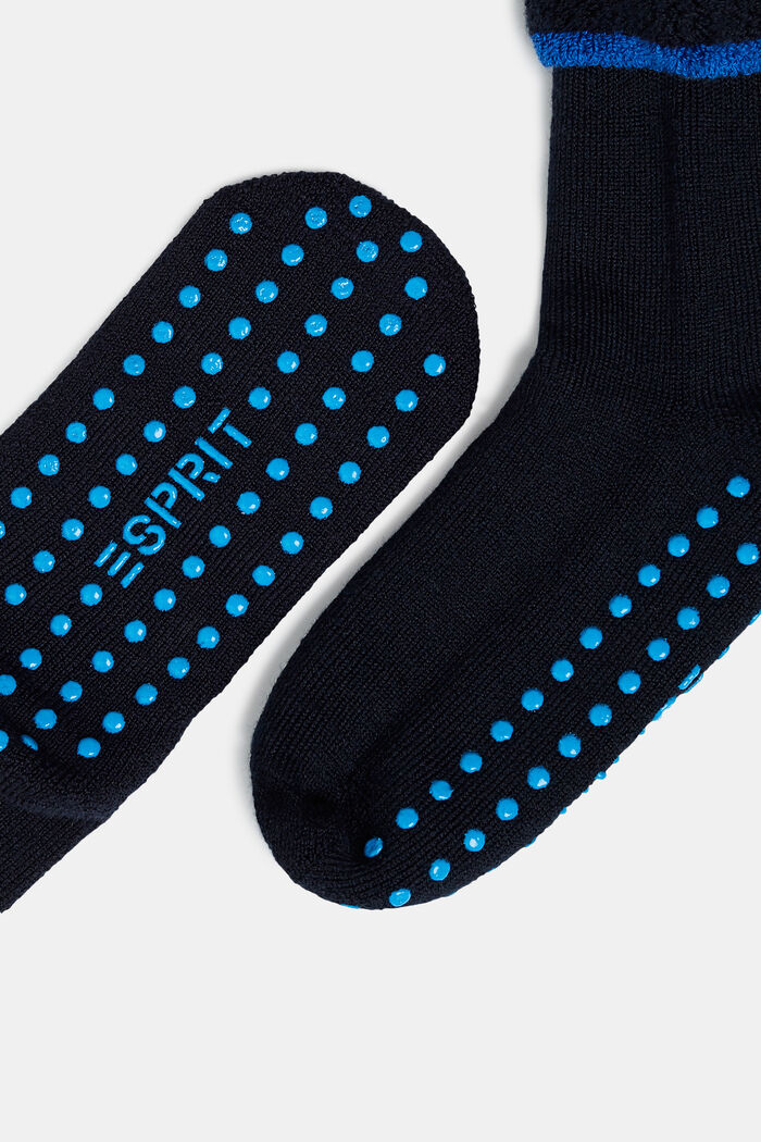 Bløde skridsikre sokker, uldmiks, DARK NAVY, detail image number 1