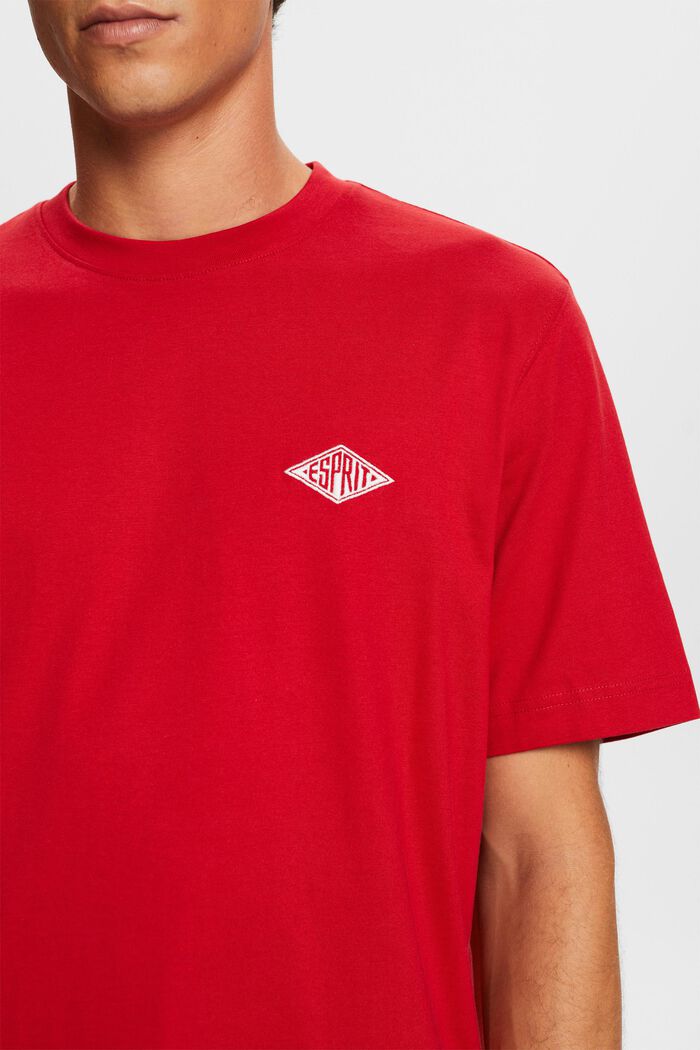 Kortærmet T-shirt med logo, DARK RED, detail image number 1