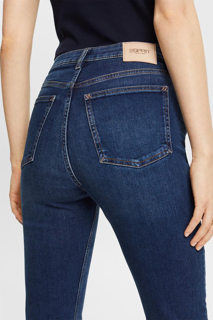 Genanvendt: bootcut-jeans med høj talje, BLUE DARK WASHED, detail image number 4
