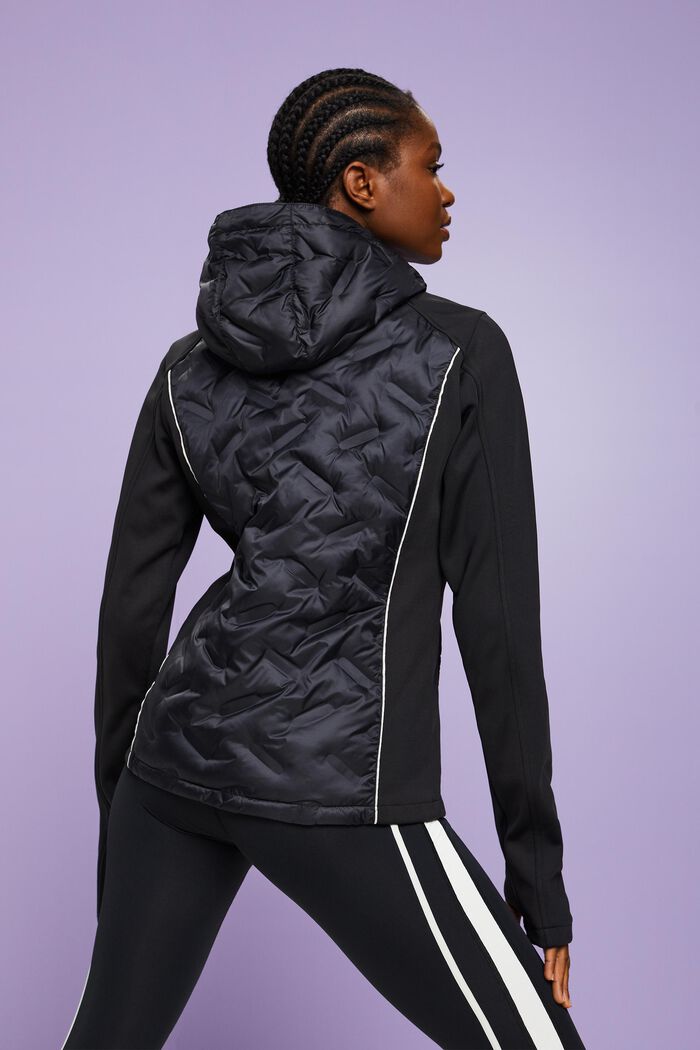 Active polstret jakke med hætte, BLACK, detail image number 3