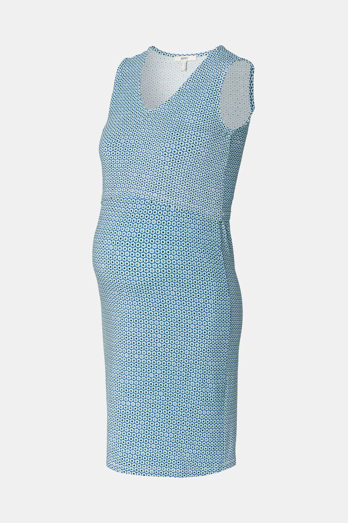 Blomstret jerseykjole med ammefunktion, PASTEL BLUE, detail image number 6