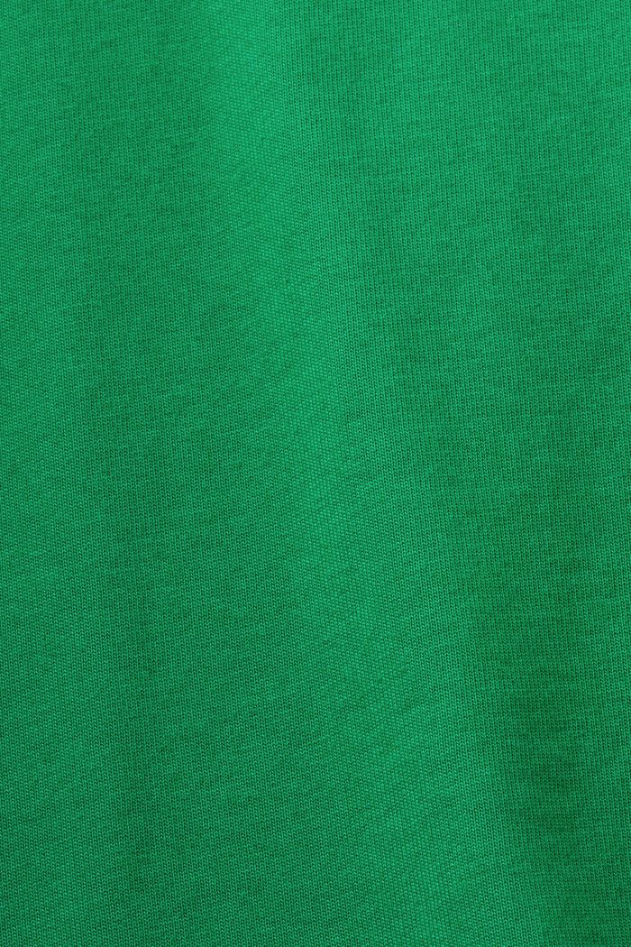 Bomulds-T-shirt med rund hals og logo, GREEN, detail image number 5