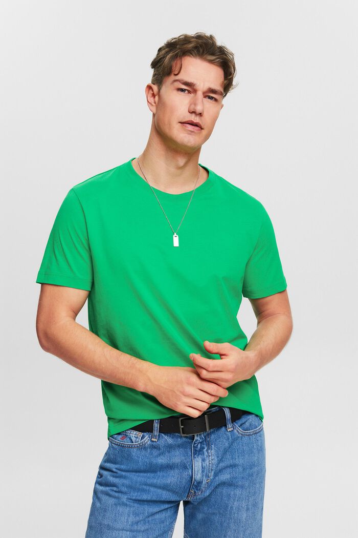 Jersey-T-shirt med rund hals, NEW GREEN, detail image number 4