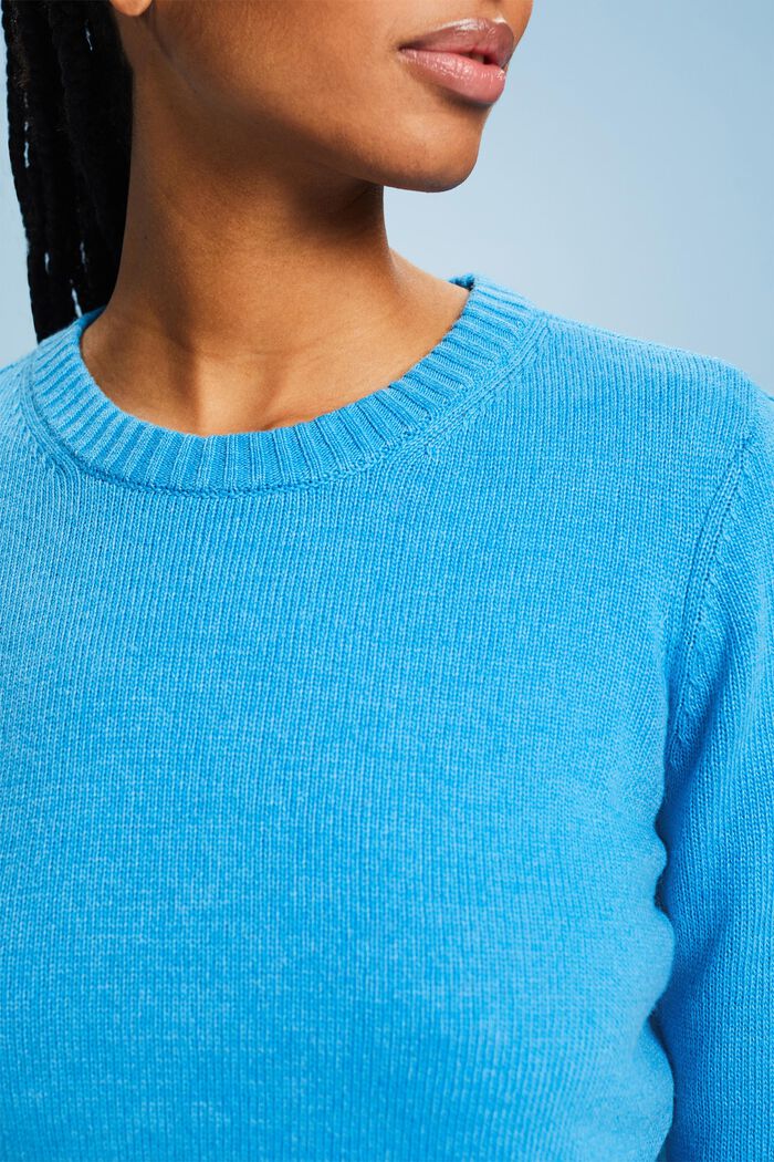 Striksweater med rund hals, BLUE, detail image number 3