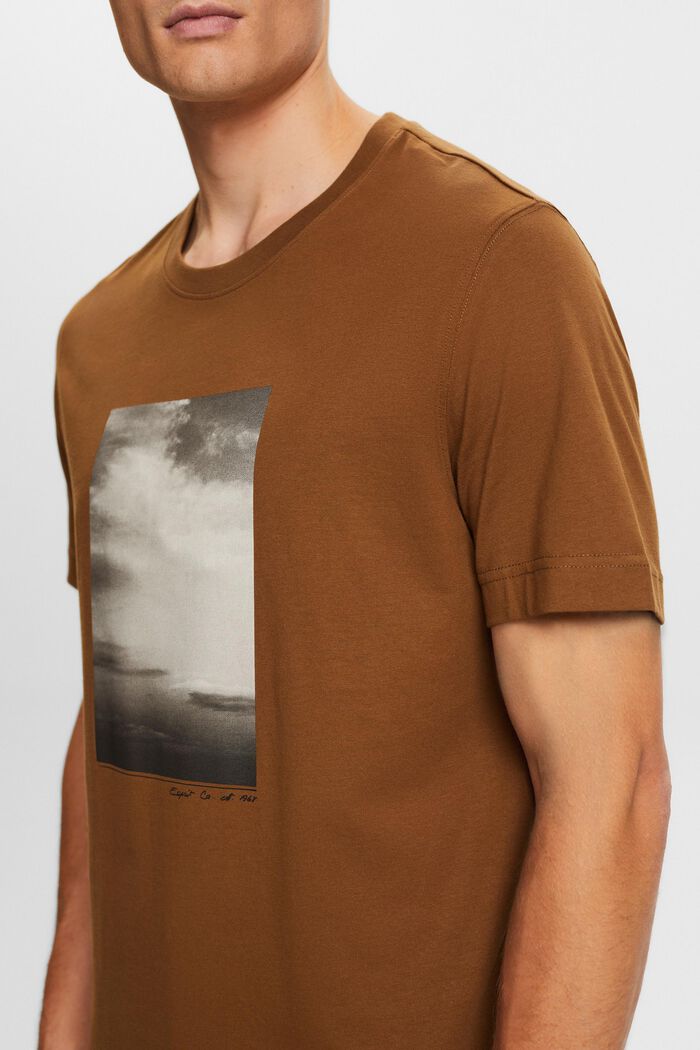 T-shirt i økologisk bomuld med print, BARK, detail image number 1