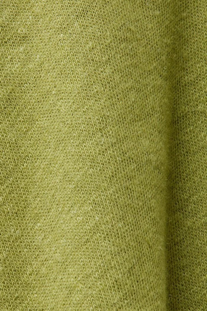 T-shirt i hør-/bomuldsmiks, PISTACHIO GREEN, detail image number 5