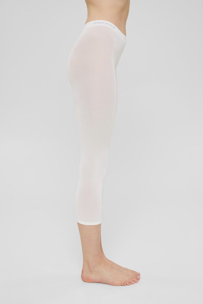 Halvgennemsigtige capri-leggings, WHITE, detail image number 0