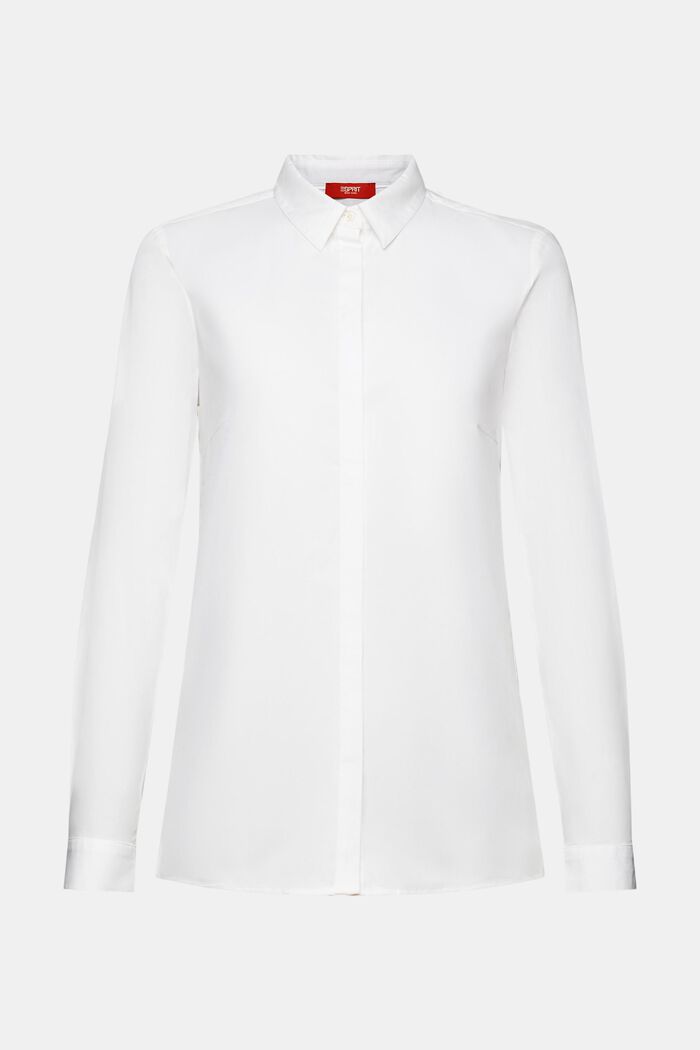 Langærmet poplin-skjorte, WHITE, detail image number 6