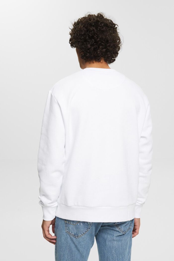 Genanvendte materialer: ensfarvet sweatshirt, WHITE, detail image number 3