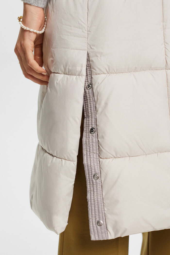Genanvendt: Lang quiltet vest, LIGHT BEIGE, detail image number 2