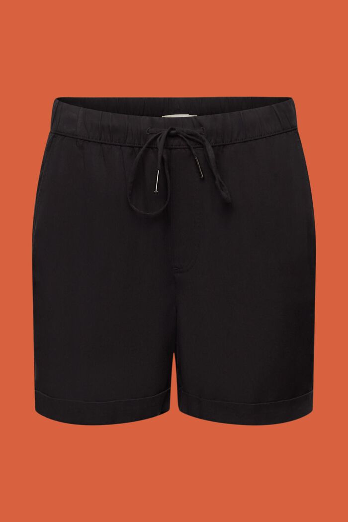 Shorts i TENCEL™ med elastisk linning og justerbart bånd, BLACK, detail image number 7