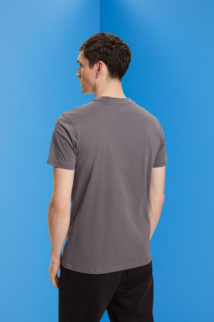 Jersey-T-shirt med rund hals, DARK GREY, detail image number 4