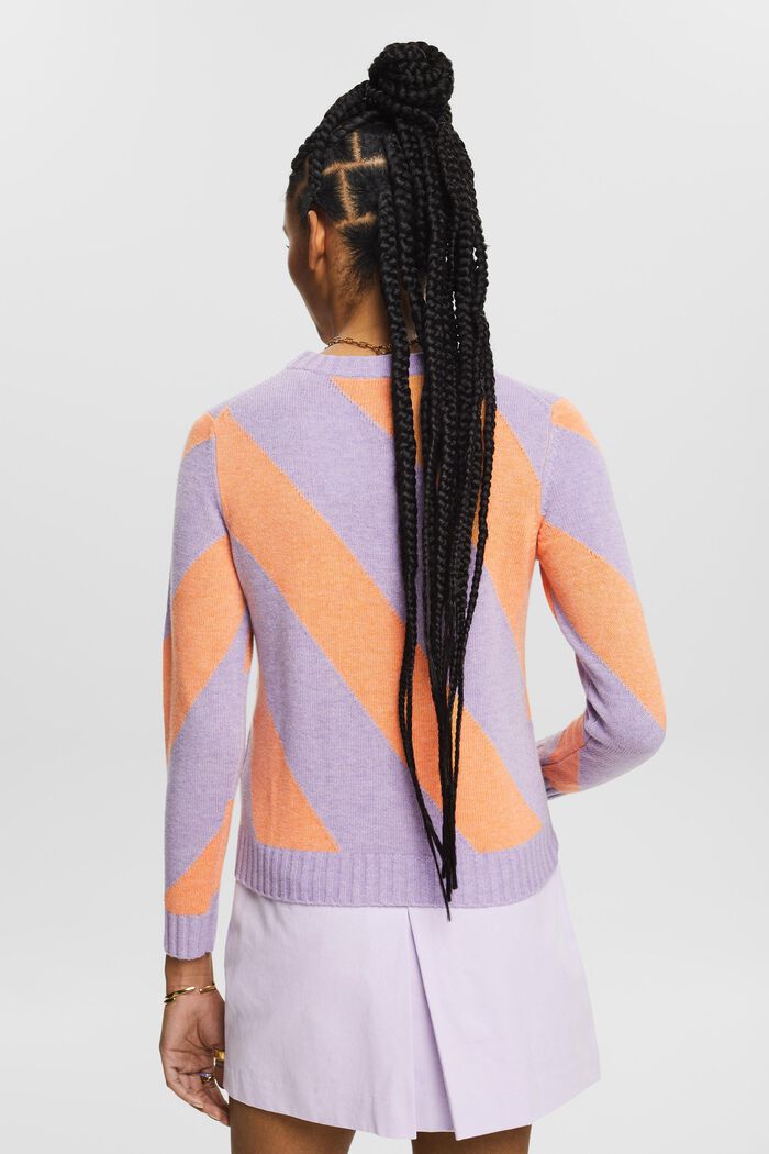 Jacquard-sweater med striber, LAVENDER, detail image number 2
