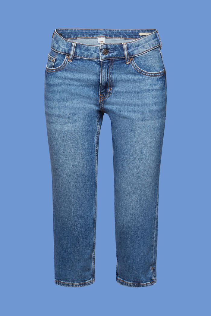Capri-jeans med mellemhøj talje, BLUE MEDIUM WASHED, detail image number 7