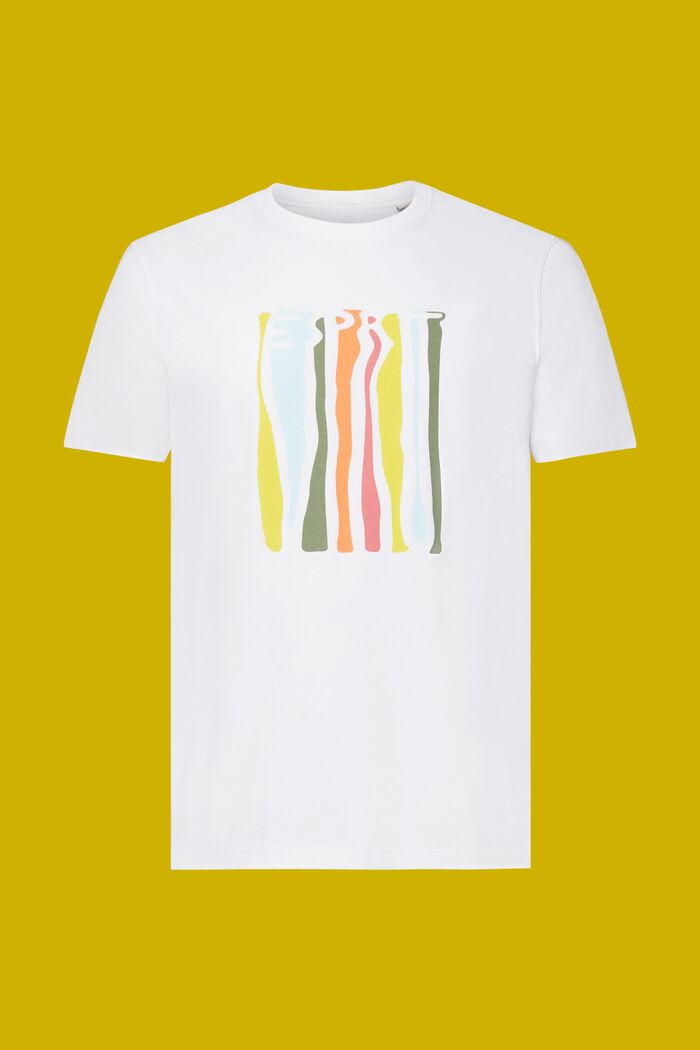 Jersey-T-shirt med print, 100 % bomuld, WHITE, detail image number 6