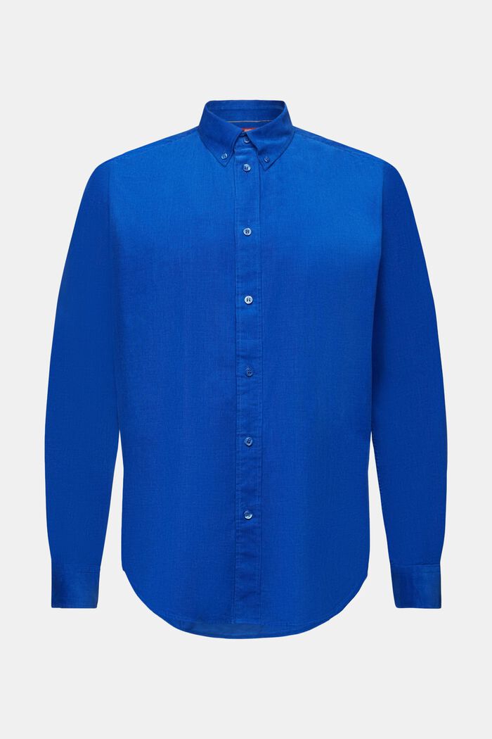 Fløjlsskjorte i 100% bomuld, BRIGHT BLUE, detail image number 6