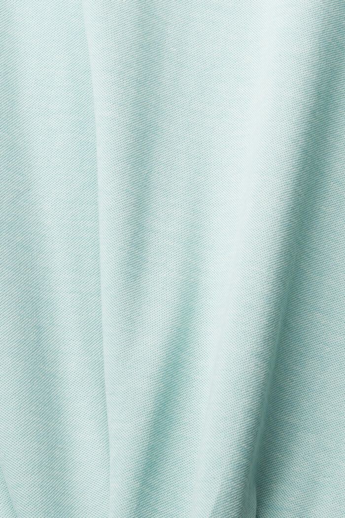 Piqué-poloskjorte med kinakrave, LIGHT TURQUOISE, detail image number 5