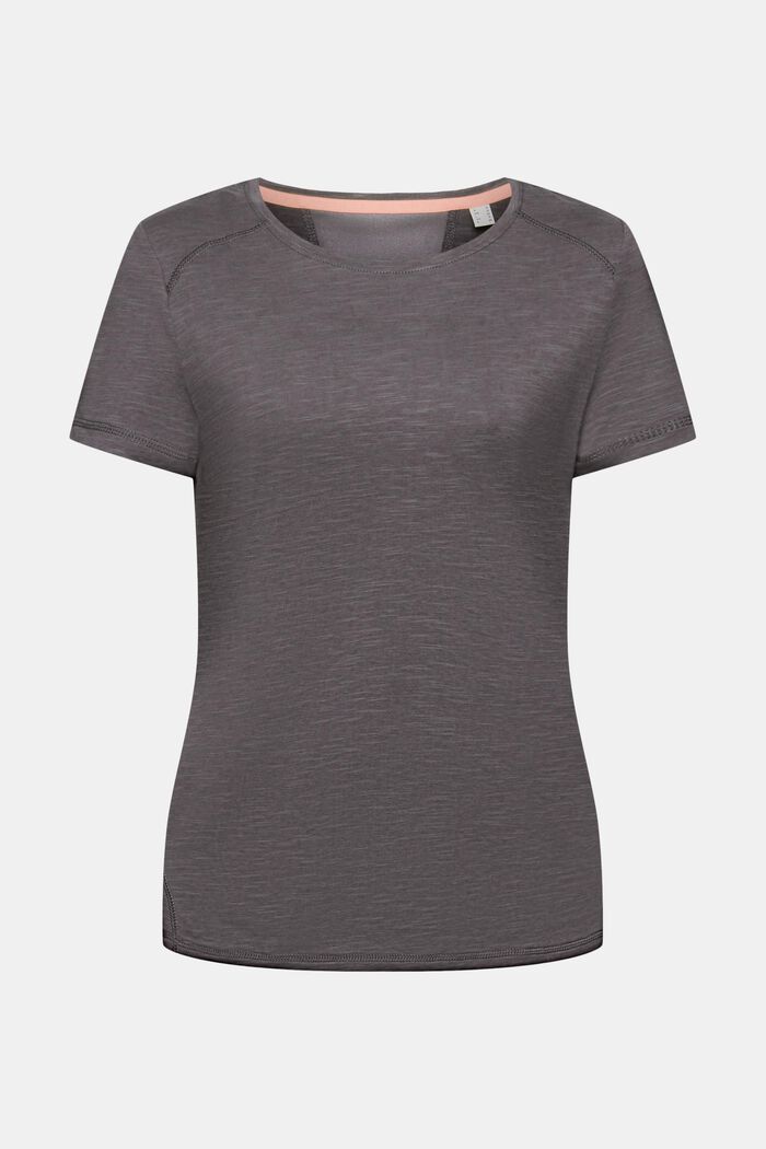 Genanvendt Active-T-shirt med mesh-paneler, ANTHRACITE, detail image number 6