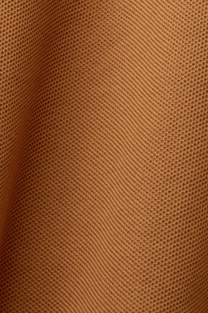 Piqué-poloshirt med glimmer, 100 % bomuld, CAMEL, detail image number 5