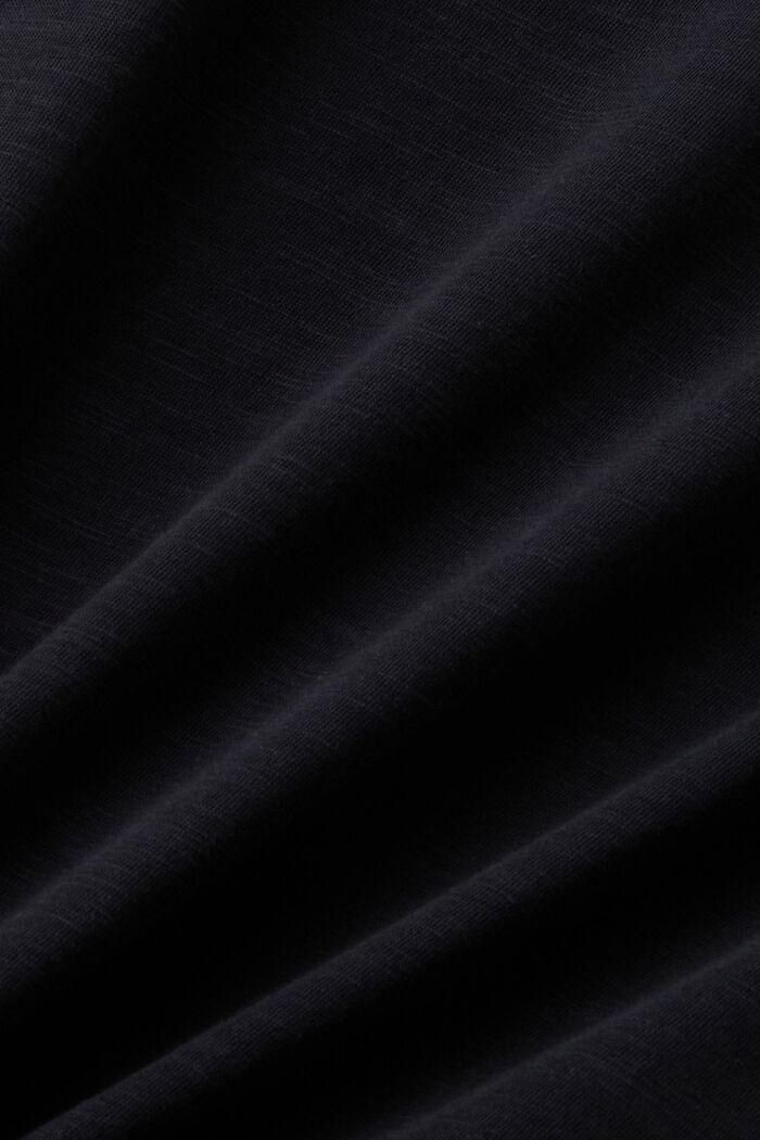 Bomulds-T-shirt med dyb rund udskæring, BLACK, detail image number 5