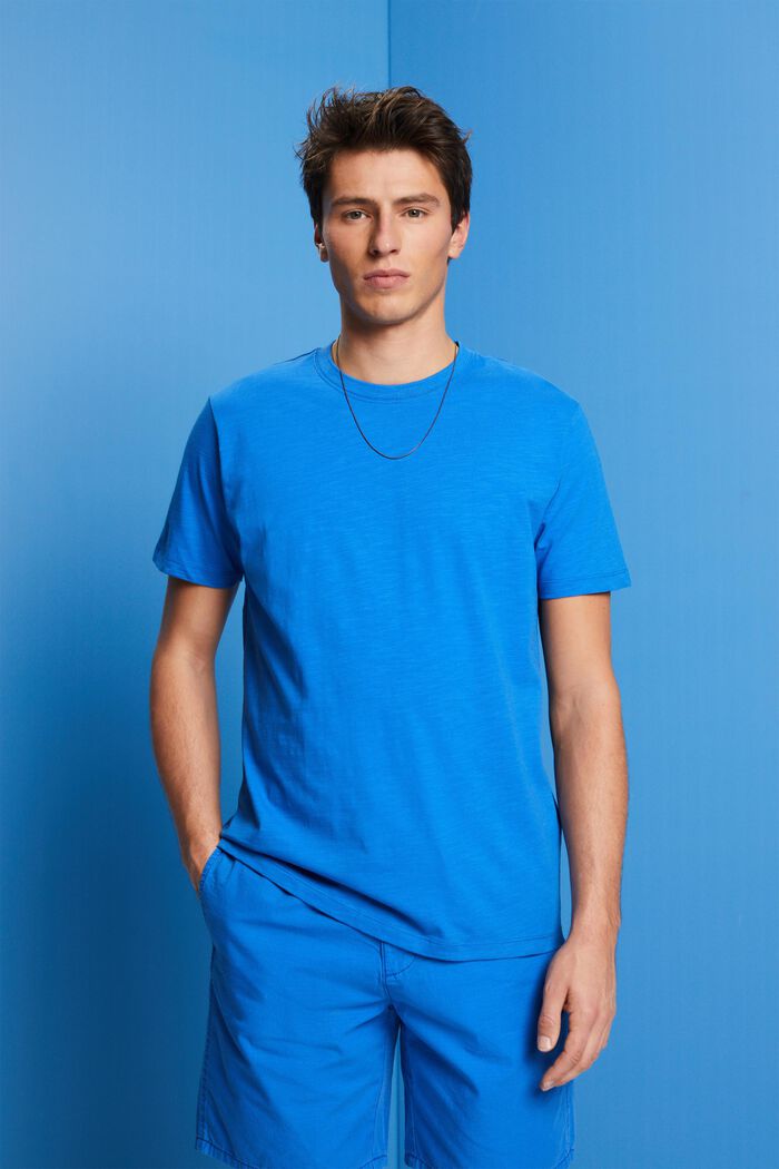 T-shirt i bomuldsjersey, BRIGHT BLUE, detail image number 0