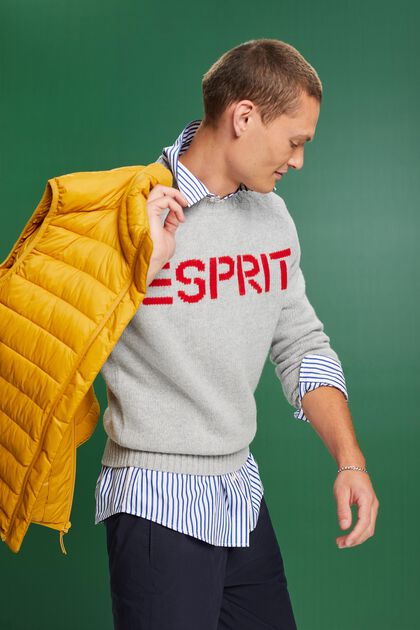 Sweater i tykt uld/kashmir-strik