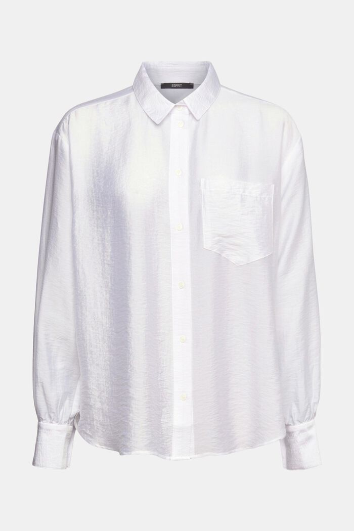 Med TENCEL™: bluse i satinlook, WHITE, detail image number 2