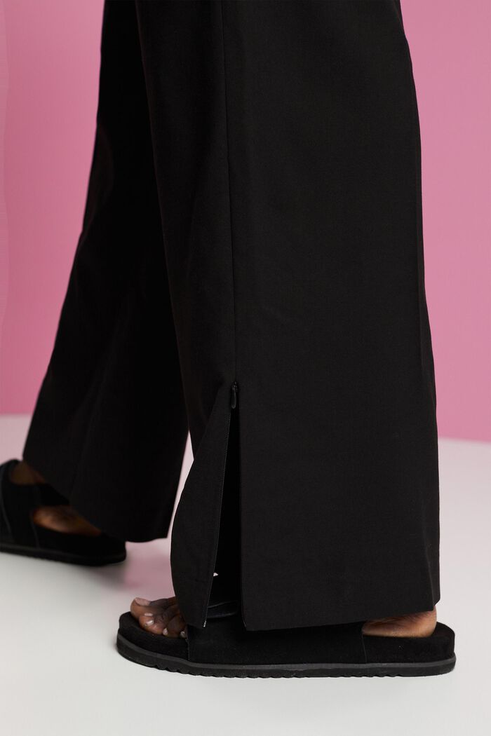 Bukser med slids og lynlås, BLACK, detail image number 4