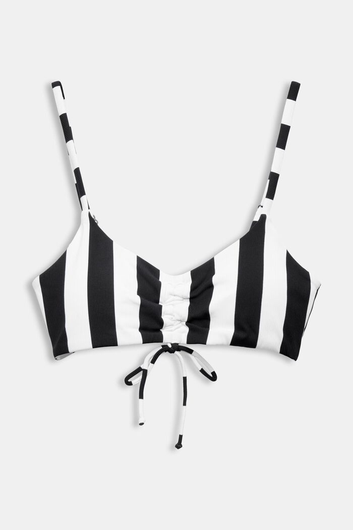 Stribet bikinitop med polstring, NEW BLACK, detail image number 4
