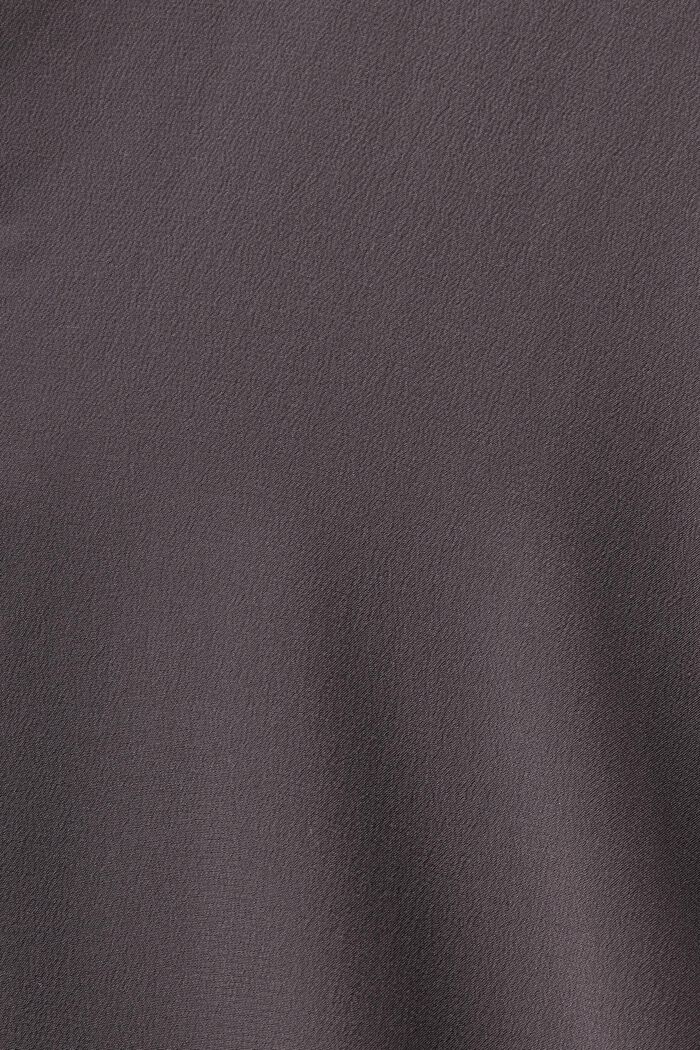 Midi-skjortekjole i silke, DARK GREY, detail image number 5