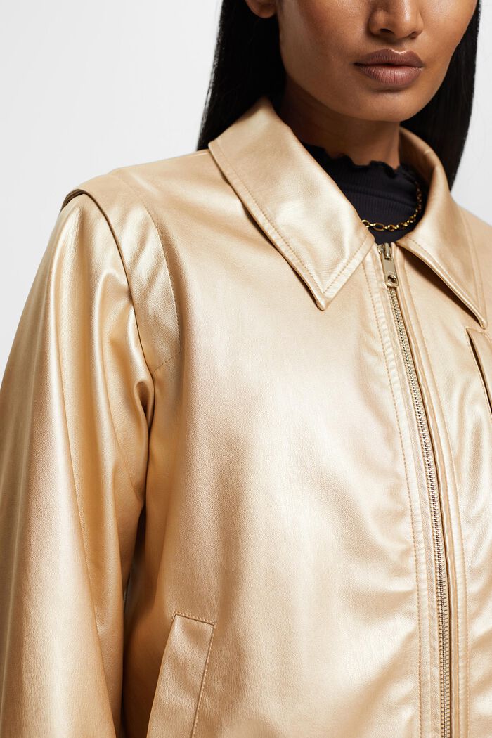 Skinnende blouson-jakke, GOLD, detail image number 2