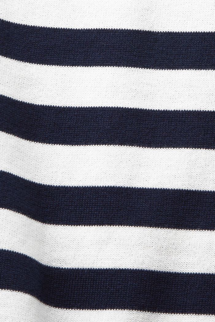 Stribet sweatshirt i bomuld med bådudskæring, NAVY, detail image number 5