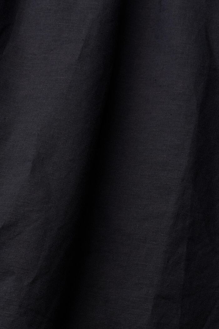 Kjole i hørblanding, med udskæring i ryggen, BLACK, detail image number 4