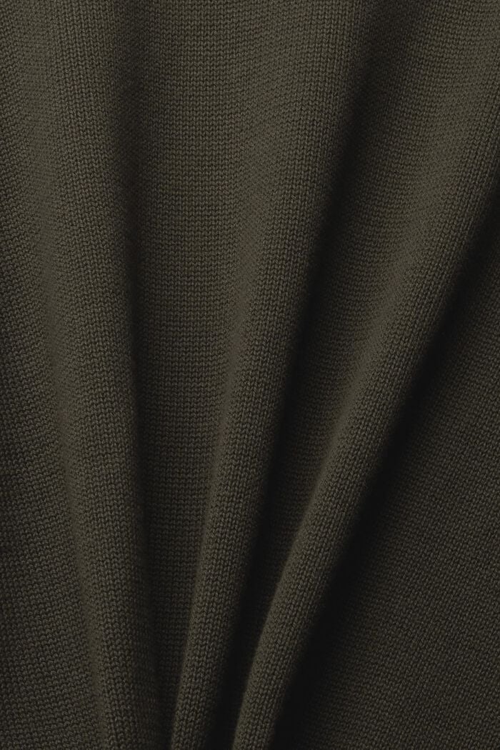 Pullover i strik af bæredygtig bomuld, DARK KHAKI, detail image number 1