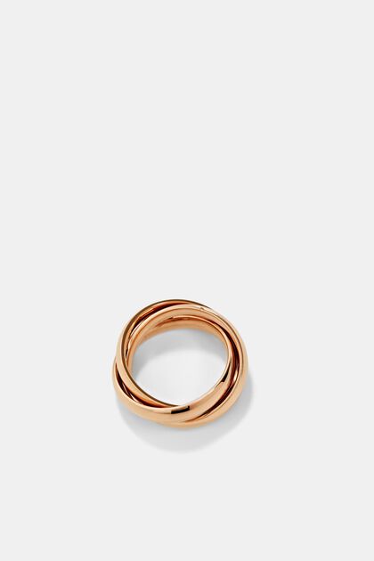 Trio-ring i rustfrit stål med rosaguld