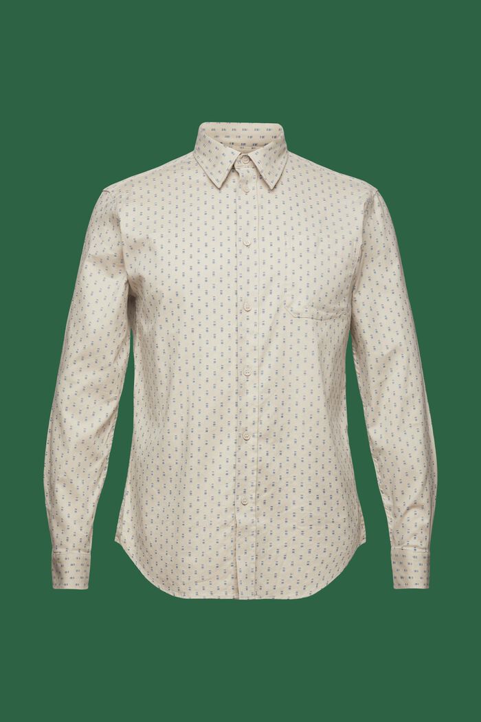 Mønstret slim fit-skjorte i twill, PASTEL GREY, detail image number 6
