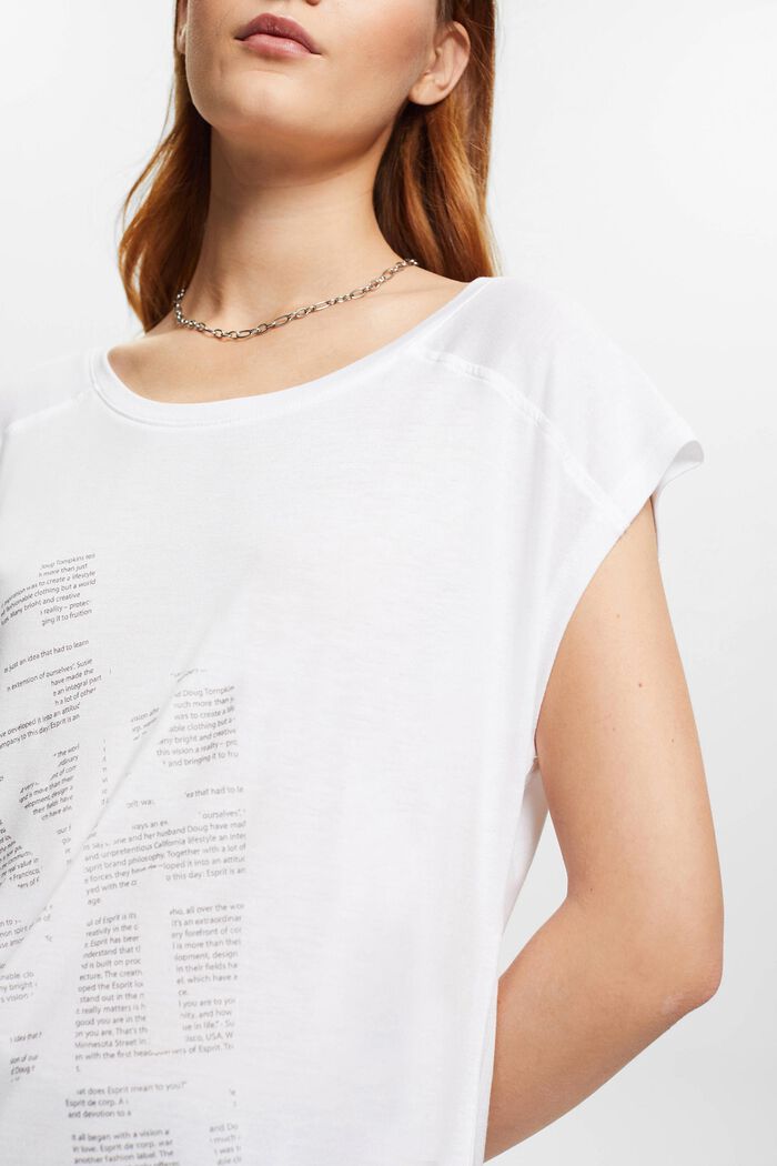 T-shirt med print på fronten, LENZING™ ECOVERO™, WHITE, detail image number 2