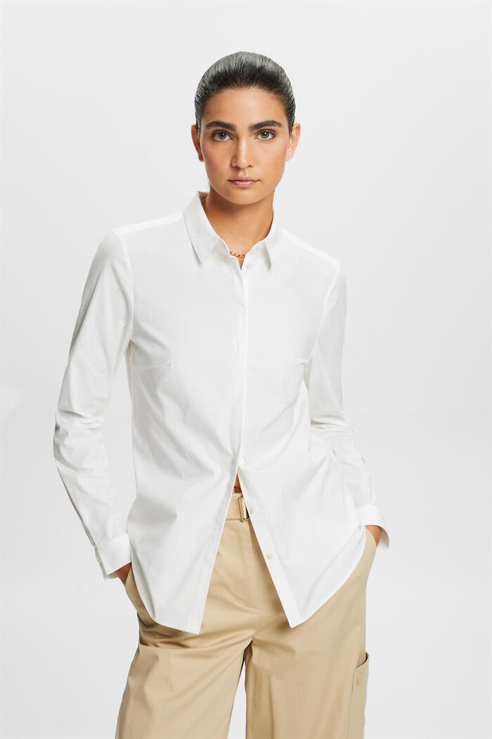 Langærmet poplin-skjorte, WHITE, detail image number 2